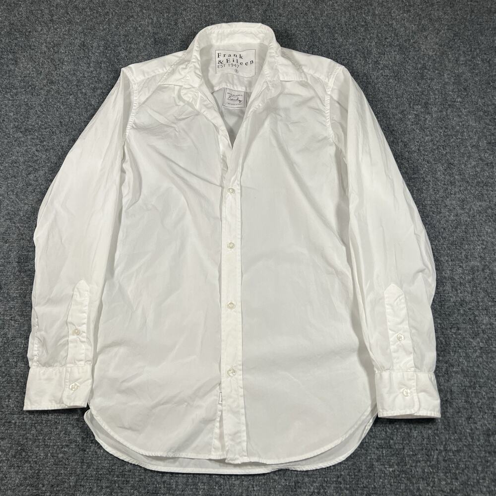 Frank & Eileen Shirt Women's Small Button Up Solid White “Frank” Italy